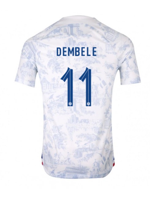 Frankreich Ousmane Dembele #11 Auswärtstrikot WM 2022 Kurzarm